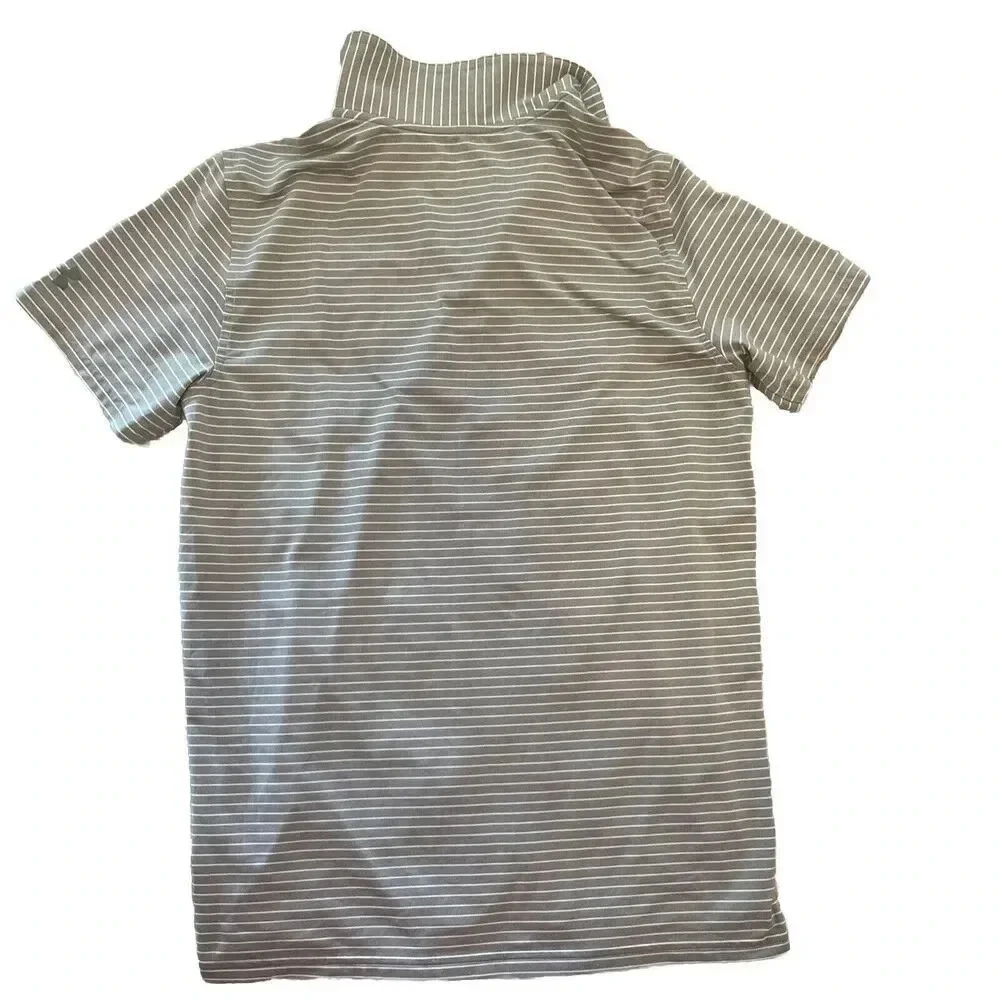 UNDER ARMOUR Heatgear Polo Shirt COLONIAL  Logo  Golf YXL Gray And White